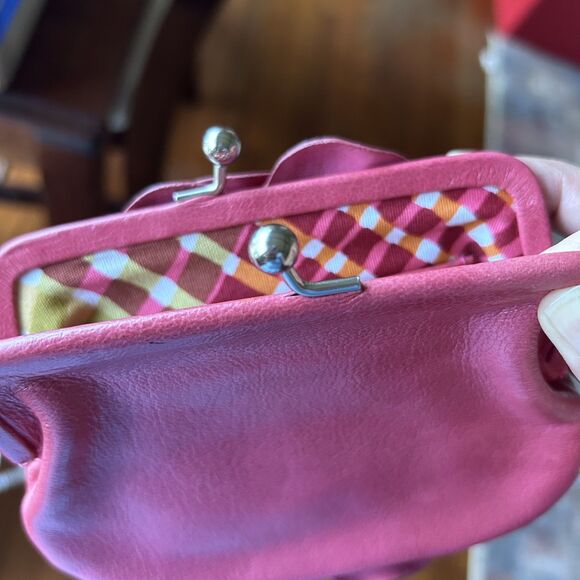 Brighton Rosalie Red Pink Patent Leather Flower Kiss Lock Crossbody Bag - Picture 7 of 13